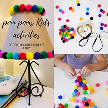 WAU Craft Pom Pom Balls 100pcs Large Multicolored Pompoms