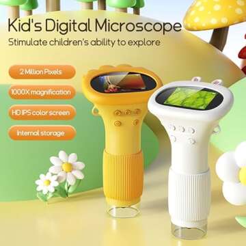 Portable Digital Microscope for Kids - Educational Fun with HD Screen