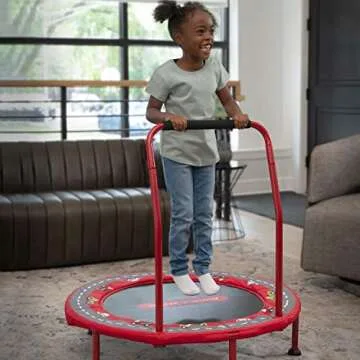 Radio Flyer 2-in-1 Kids' Trampoline, Mini Trampoline for Toddlers, Ages 3-6 Years,Red
