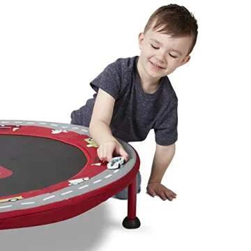Radio Flyer 2-in-1 Kids' Trampoline, Mini Trampoline for Toddlers, Ages 3-6 Years,Red