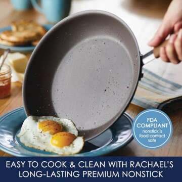 Rachael Ray Cucina Nonstick Cookware Pots and Pans Set, 12 Piece, Mushroom Brown
