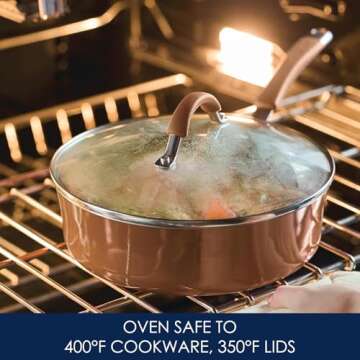 Rachael Ray Cucina Nonstick Cookware Pots and Pans Set, 12 Piece, Mushroom Brown