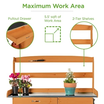 Best Choice Outdoor Potting Bench with Storage Solution