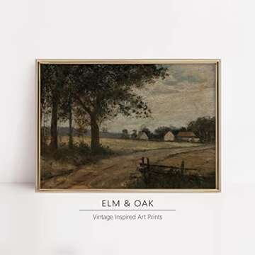 Vintage Landscape Wall Art - Antique Art Prints for Home Decor - Rustic Farm and Country Landscape W...