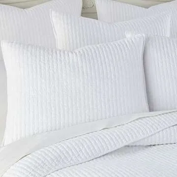 Levtex Home Cross Stitch Euro Shams Set - 100% Cotton