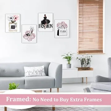 CoziTech Fashion Women Canvas Wall Art for Girls Bedroom