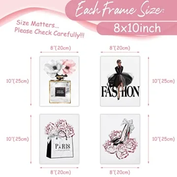 CoziTech Fashion Women Canvas Wall Art for Girls Bedroom