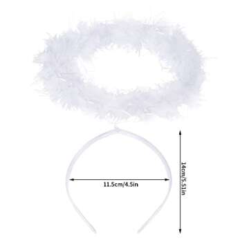mifengda 10 Pieces Angel Halo Headband Feather Angel Halo Headband Costume Halo Headbands for Hallow...
