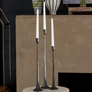 Iron Taper Candle Holder Set - Rustic Black Finish for Events