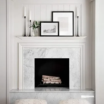 Iron Taper Candle Holder Set - Rustic Black Finish for Events