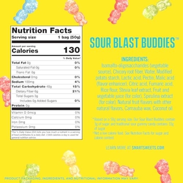 SmartSweets Sour Blast Buddies Low Sugar Gummy Candy 1.8oz