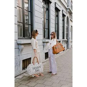 Childhome The Original Mommy Baby Travel Bag, Large Baby Diaper Bag, Hospital Bag, Tote Bag, Pregnancy Must Haves (Canvas Leopard)