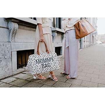 Childhome The Original Mommy Baby Travel Bag, Large Baby Diaper Bag, Hospital Bag, Tote Bag, Pregnancy Must Haves (Canvas Leopard)