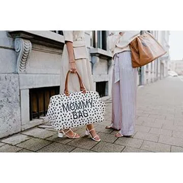 Childhome The Original Mommy Baby Travel Bag, Large Baby Diaper Bag, Hospital Bag, Tote Bag, Pregnancy Must Haves (Canvas Leopard)