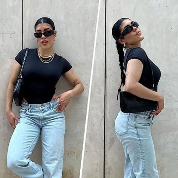 YIANNA Short Sleeve Bodysuit for Women - Stylish & Comfy