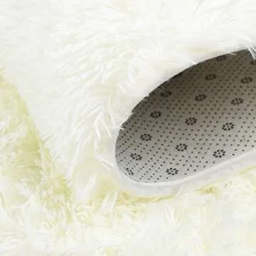 Junovo Oval Ultra Soft Area Rug 2.6 x 5.3ft Creamy