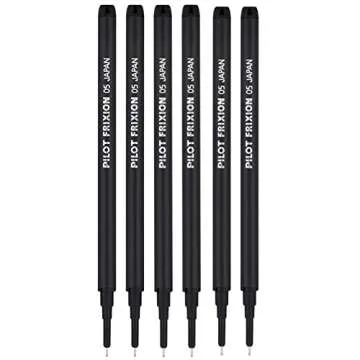 Pilot Frixion Erasable Pens 0.5 Ball Clicker Gel Ink Retractable Pen - Extra Fine Point - White Barrel - Black Ink - Pack Of 3 Pens And 6 Refills