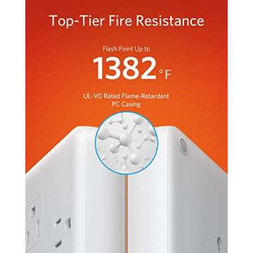 Anker Power Strip Surge Protector (2 × 4000 Joules), PowerExtend Strip 12 Outlets with Flat Plug, 1875W Output, 6ft Extension Cord, Dual Surge Protection for Office, Home