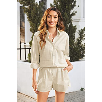 Casual Women's Linen 2-Piece Beach Loungewear Set