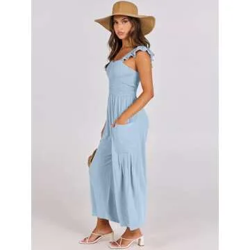 Stylish ANRABESS Women Summer Linen Jumpsuit for Travel