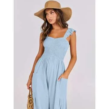 Stylish ANRABESS Women Summer Linen Jumpsuit for Travel