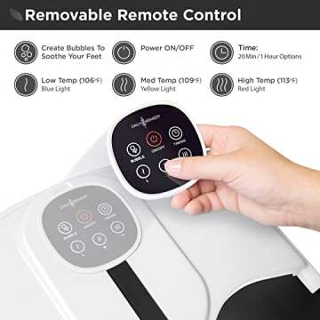DAILY REMEDY Collapsible Foot Bath Spa with Heat and Massage - 3 Heater Settings, Pumice Stone, Bubb...