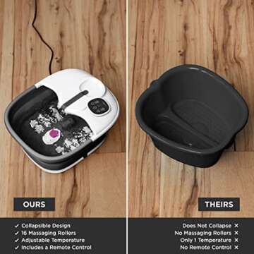 Collapsible Foot Spa with Heat & Massage for Pedicure