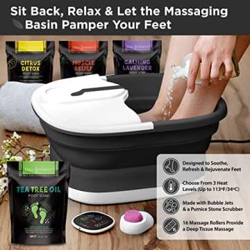 Collapsible Foot Spa with Heat & Massage for Pedicure