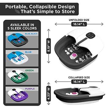 Collapsible Foot Spa with Heat & Massage for Pedicure