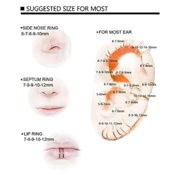 Afftiny Gold Hoop Nose Rings for Cartilage & Septum