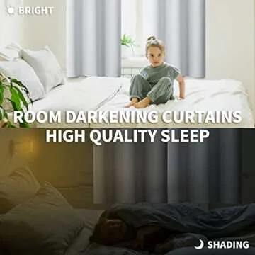 BGment Room Darkening Curtains 63 Inches Long - Grommet Thermal Insulated Drapes Window Treatment Curtains for Bedroom, 2 Panels, 42 x 63 Inch, Greyish White