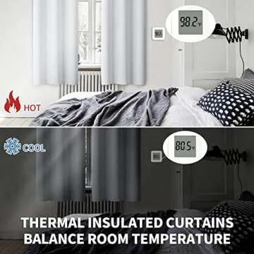 BGment Room Darkening Curtains 63 Inches Long - Grommet Thermal Insulated Drapes Window Treatment Curtains for Bedroom, 2 Panels, 42 x 63 Inch, Greyish White