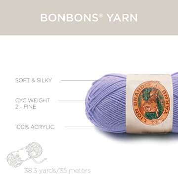 Vibrant Lion Brand Yarn BonBons Yarn Pack for Crafts