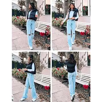 Athlisan Women's Cropped Puffer Vest in Black - Chic & Warm