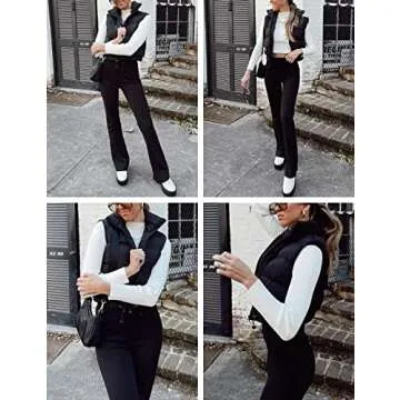 Athlisan Women's Cropped Puffer Vest in Black - Chic & Warm