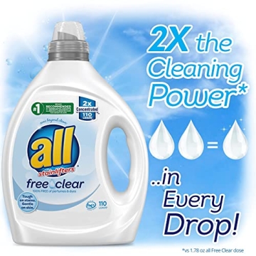 All Liquid Laundry Detergent for Sensitive Skin, 110 Loads