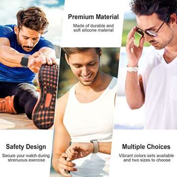 OYODSS 5 Pack Bands Compatible with Apple Watch Band 38mm 40mm 41mm 42mm 44mm 45mm 49mm, Silicone Sport Strap for iWatch Ultra SE Series 8 7 6 5 4 3 2 Women Black/White/Stone/Pink Sand/Lavender Gray