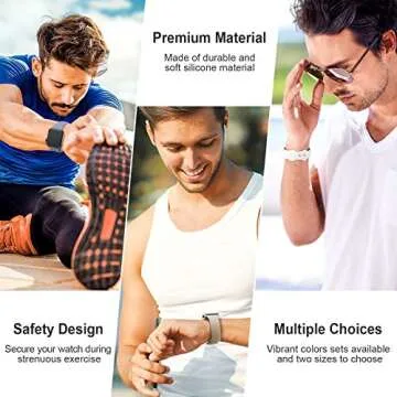 OYODSS 5 Pack Bands Compatible with Apple Watch Band 38mm 40mm 41mm 42mm 44mm 45mm 49mm, Silicone Sport Strap for iWatch Ultra SE Series 8 7 6 5 4 3 2 Women Black/White/Stone/Pink Sand/Lavender Gray