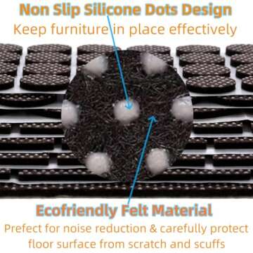Non Slip Furniture Pads - Furnigear Premium 129 Pack Furniture Grippers Adhesive Furniture Felt Pads, Silicone Points Surface Keep in Place Furniture - Best Floor Protectors