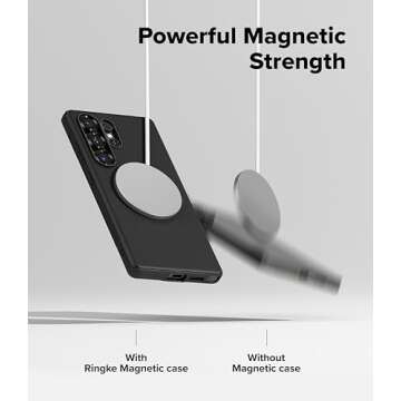 Ringke Onyx [Compatible with MagSafe] Designed for Samsung Galaxy S25 Ultra Case, Anti-Fingerprint Technology Prevents Oily Smudges Non-Slip Enhanced Grip Precise Cutouts for Camera - Magnetic Black
