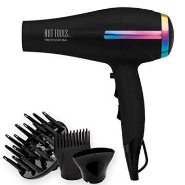 Hot Tools Professional Rainbow Turbo Ceramic Hair Dryer - 1875W Power