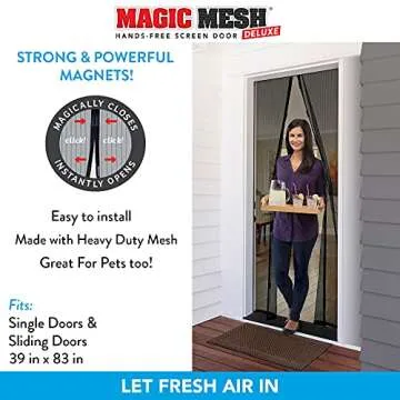 Magic Mesh Deluxe: Hands-Free Magnetic Screen Door