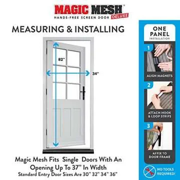 Magic Mesh Deluxe Magnetic Screen Door | Kid & Pet Friendly