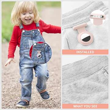 Hidden Airtag Holder for Kids - (2 Pack)Airtag Hidden GPS Tracker Case Compatible with Apple Airtag,...