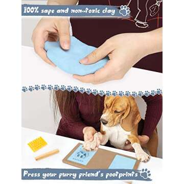 Auland Paw Print Kit Keepsake for Dogs with Premium Wooden Photo Frame and Letter DIY Printing, Pers...