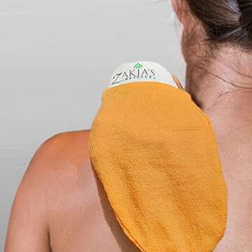 Original Kessa Exfoliating Glove -Value Pack (2pcs) -Beige - Microdermabrasion At Home Exfoliating M...