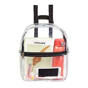 Stadium Approved Clear Mini Backpack, Heavy Duty Cold-Resistant Transparent PVC Backpack with Work, ...