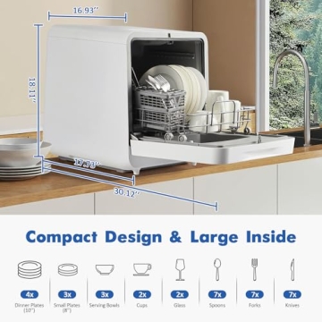 Compact and Portable Countertop Dishwasher - Perfect for RVs & Apartments