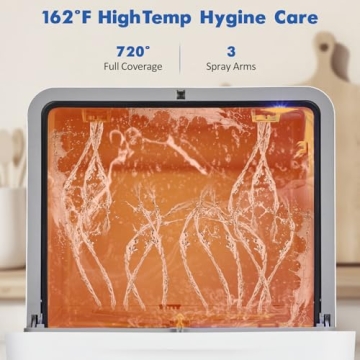 Portable Compact Dishwasher with 6 Programs & Easy Setup