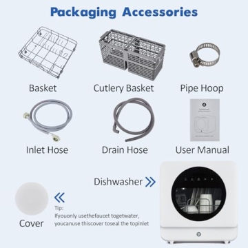 Portable Compact Dishwasher with 6 Programs & Easy Setup